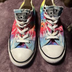 Size 3junior Happy Colors Tie Dye ConverseAll⭐️Star Low Tops