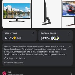 LG Monitor & Single Monitor Mount (Read Description)