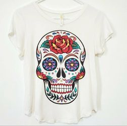 Halloween Sugar Skull T shirt Size M