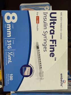 Ultra fine insulin syringes