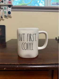 Rae Dunn Magenta But First, Coffee Ceramic Coffee Mug Cup