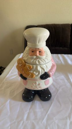 Santa Claus Chef Ceramic Cookie Jar