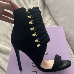 Black With Gold Heel 
