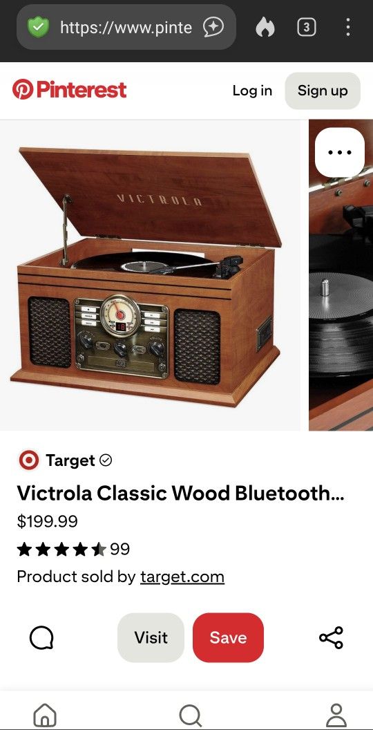Victrola Classic Wood Bluetooth Vinyl Radio