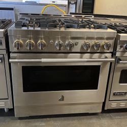Jenn Air 36”wide All Gas Range Stove In Stainless Steel 