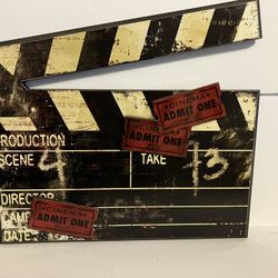 16”x15” Wooden Director’s Movie Clapboard /cinema / Theater 