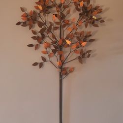 CURTIS JERE TREE WALL SCULPTURE METAL COPPER COLORT 4 FEET TALL