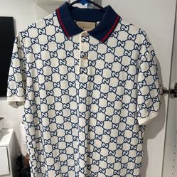 Gucci GG Print Polo Shirt SIZE MEDIUM 
