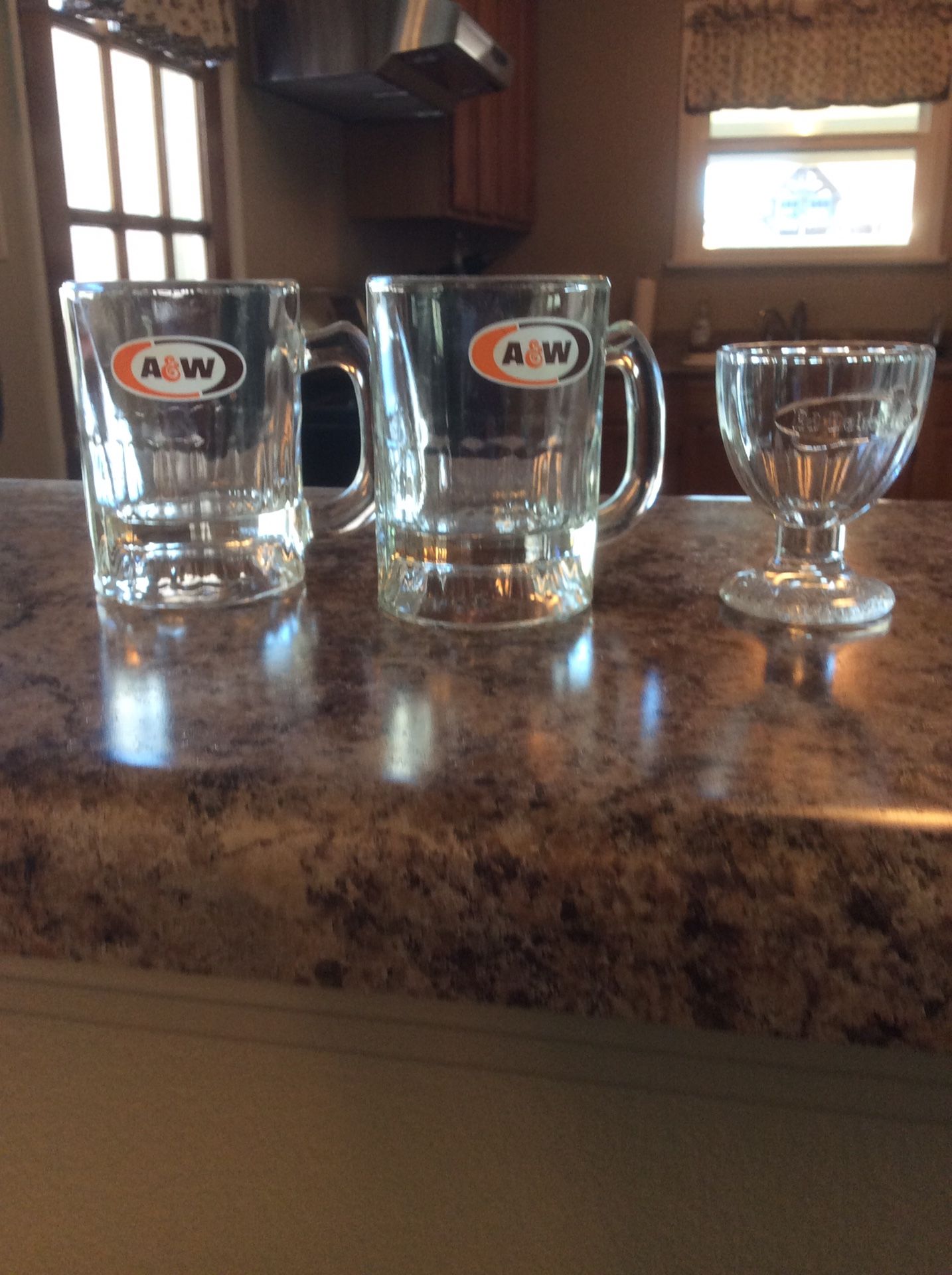 2 mini A&W mugs and a world’s smallest sundae cup from Ed Debevic’s