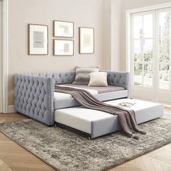 Square Arms and Wood Slat Support (Grey)