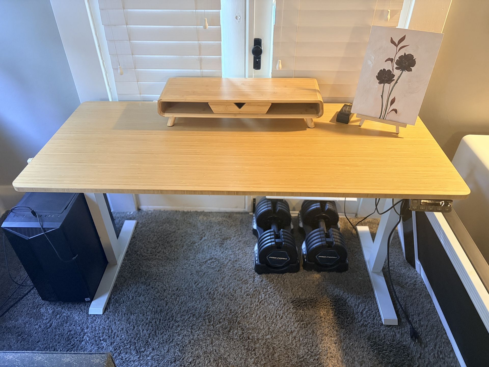 Bamboo Electric Standing Desk – Adjustable Height with Memory Settings