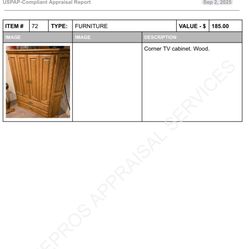 Wood Corner TV Cabinet