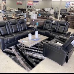 Reclining Sofa Loveseat Leather 