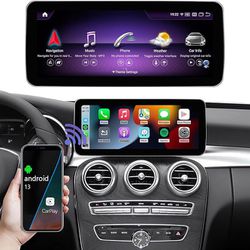Road Top Android 13 Car Radio Touchscreen 12.3'' Car Stereo for Mercedes Benz C GLC Class 2015-2018 Year with NTG5.0, 8+256 GB, Support Wirless