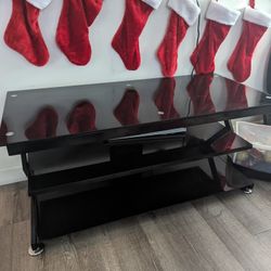 Black Glass TV Stand 