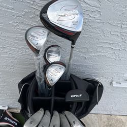 Strata Men’s golf set used once  some clubs still have plastic on them