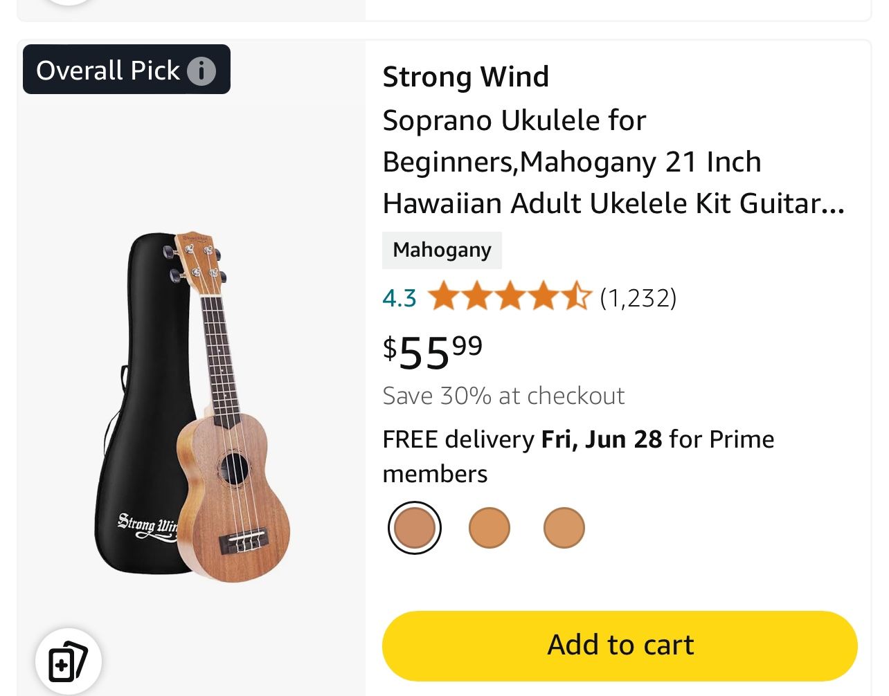 Used Ukulele  Strong Wind 