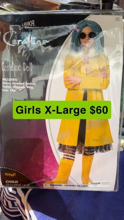 Coraline Doll Girls Halloween Costume XL