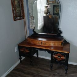 Antique Vanity Dressing Table Dresser Mirror 