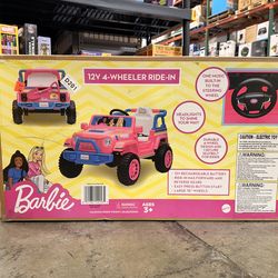 Barbie 12 Volt 4-Wheeler Ride In Electric Toy Car Brand New In Box