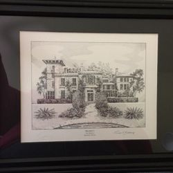 Lithograph of "Prospect" home of Woodrow Wilson