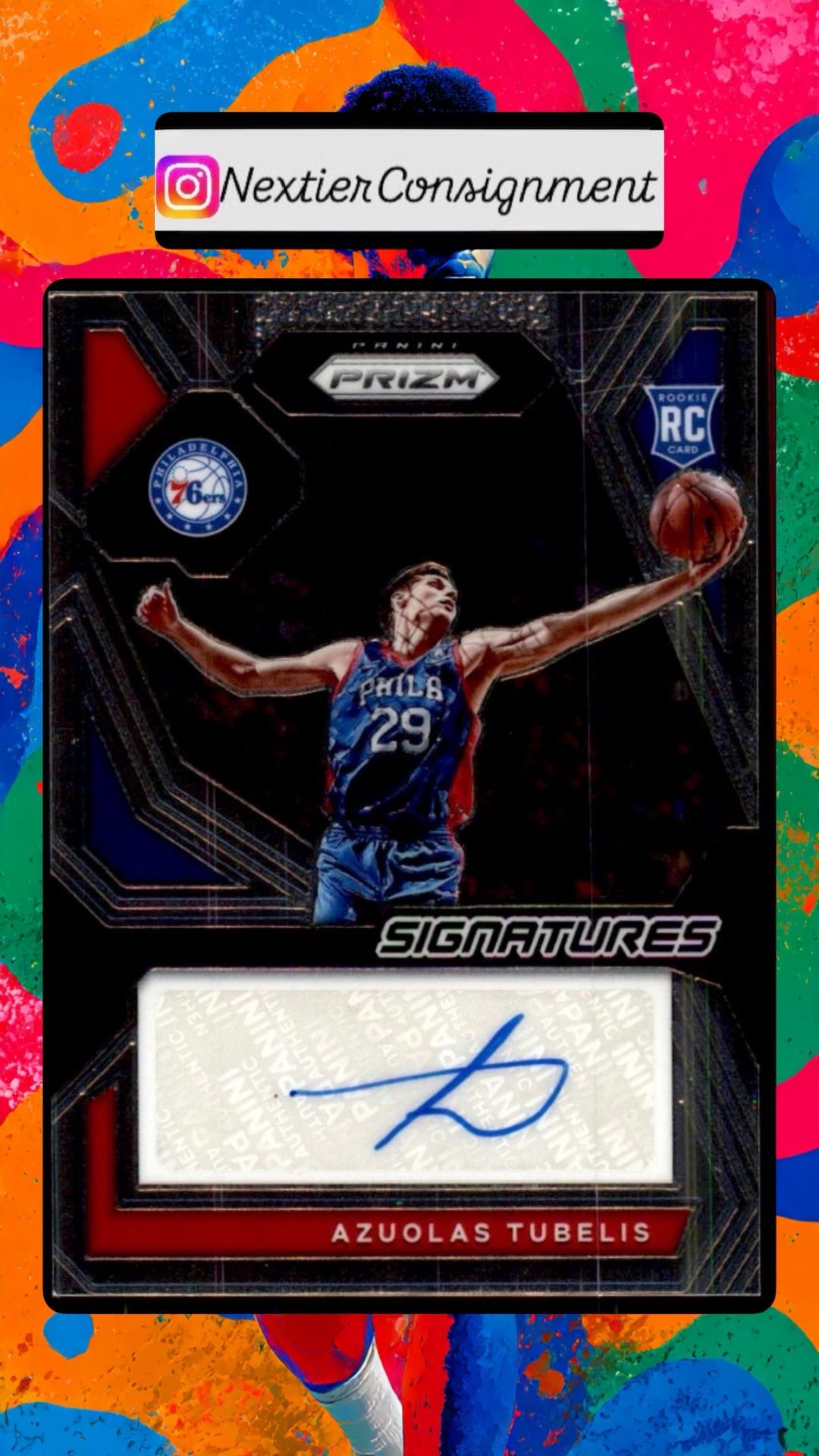 Azuolas Tubelis Panini Prizm Signatures Rookie Auto – Philadelphia 76ers