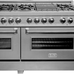 ZLINE 48" Pro-Style Stainless Steel Double Oven Dual-Fuel Range New