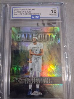 2025 topps chrome Anthony Davis ball of duty graded 10