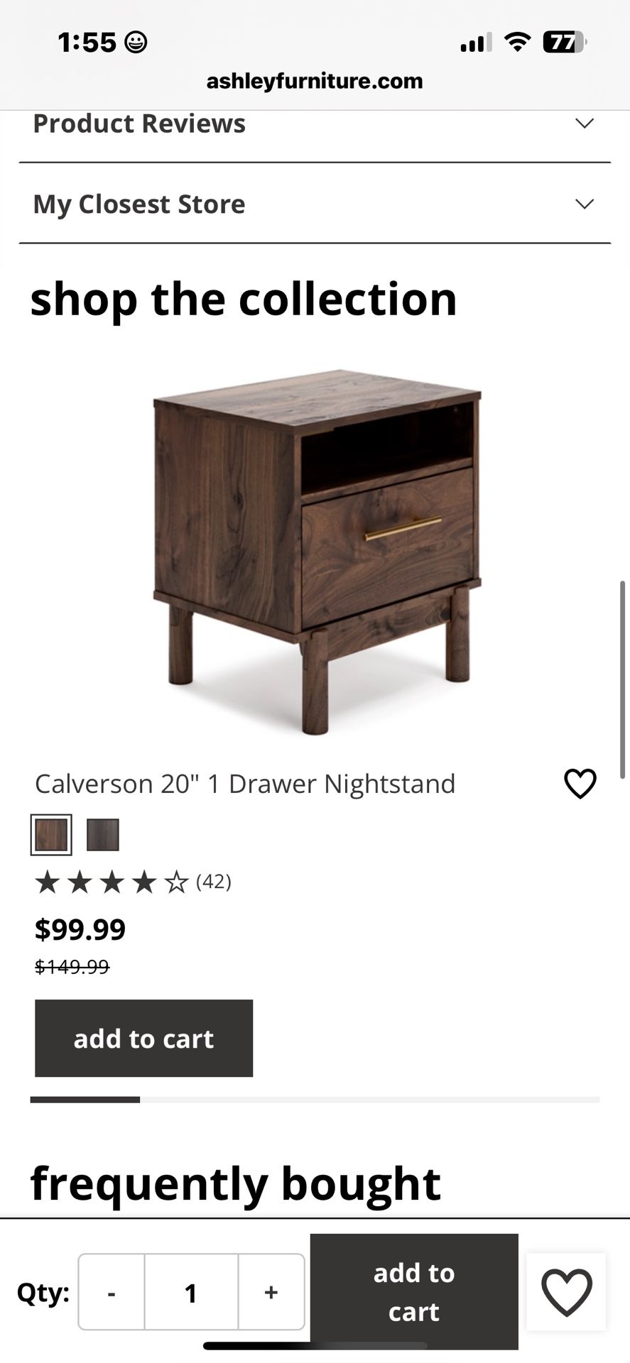 Bed Frame And Nightstand
