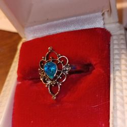 Patina Colored Diamond Shaped Ring