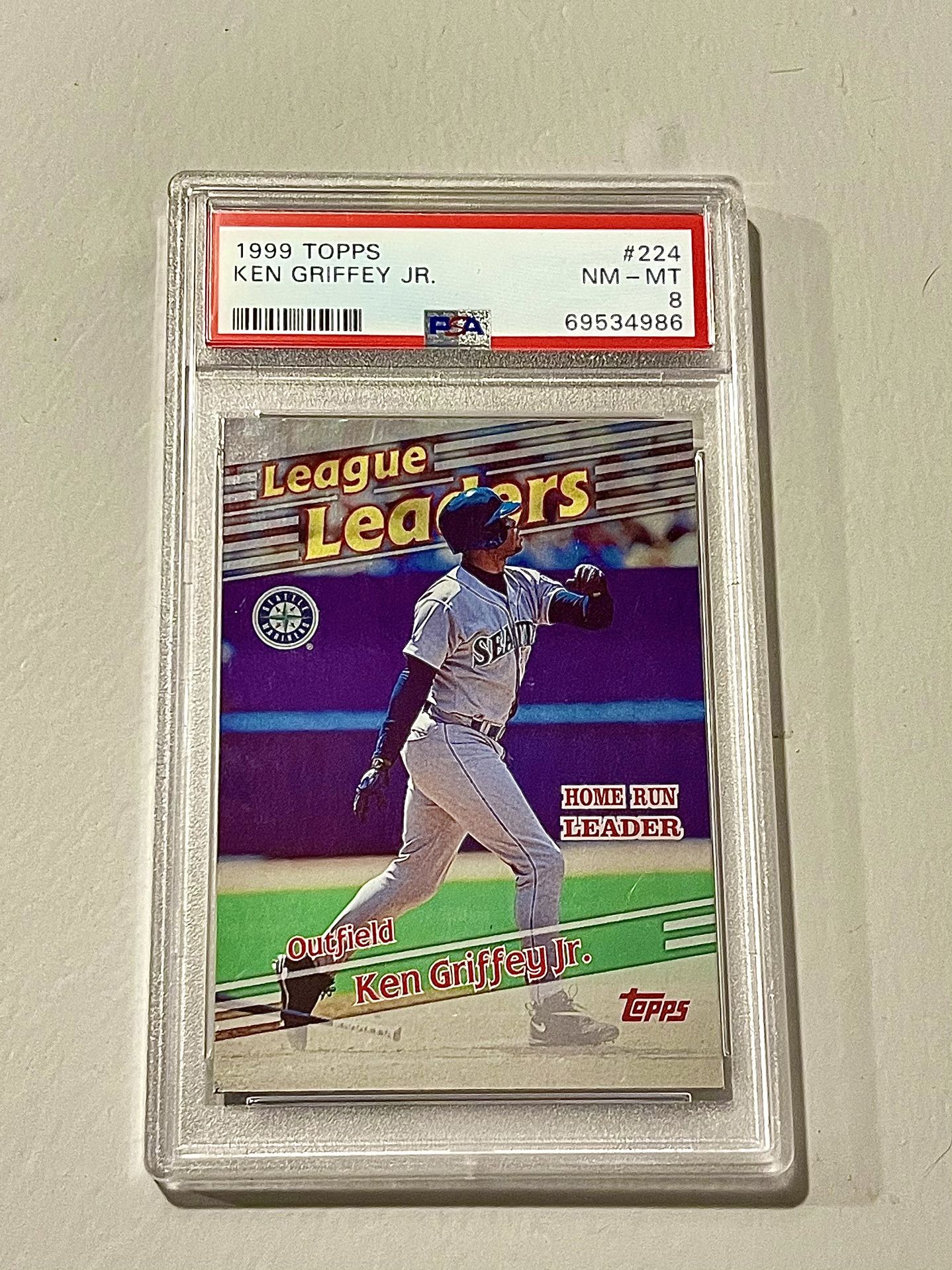 Ken Griffey Jr. PSA 8 Graded Slab - 1999 Topps #224 HR Leaders Seattle Mariners