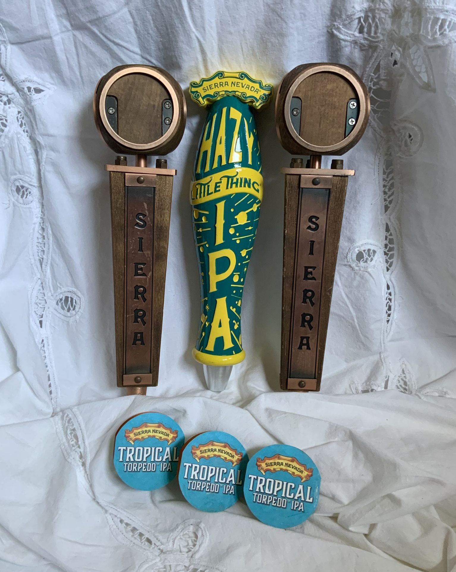 Sierra Nevada Brewing Co Hazy Little Thing IPA Wooden Metal Beer Tap Handles Set