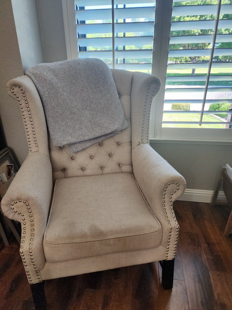 Linen Wingback Chair (2)