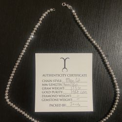 4mm 18in 14k White Gold Moon Cut Necklace