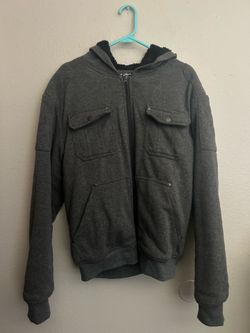 Sherpa-Lined Utility Zip-Up Hoodie Jacket