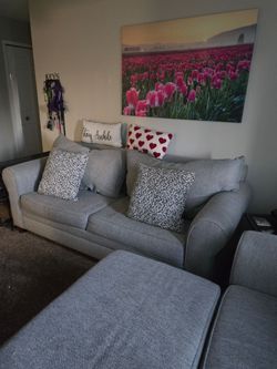 Sofa, love seat and storage Ottoman
