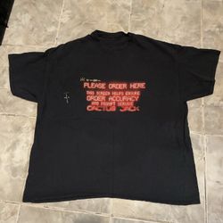 TRAVIS SCOTT MCDONALDS CACTUS JACK ORDER HERE T-SHIRT XL