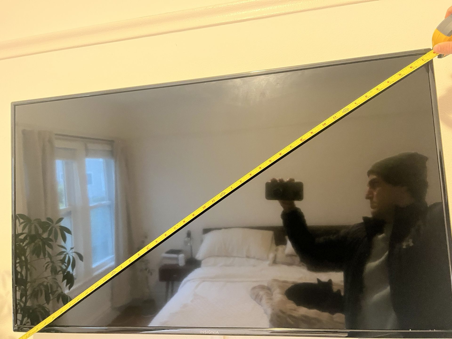 42” TV, Fire stick, and mount