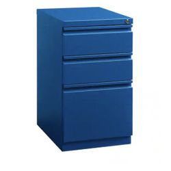 20 in. D 3-Drawer Classic Blue Metal Letter Width 15 in. W Mobile Pedestal File Cabinet Box-Box-File