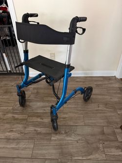 Folding Rollator Walker 300 lbs. Load 4-Wheel Rolling Mobility Walker