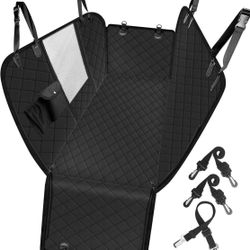 Scratchproof Dog Car Seat Cover with Storage Pockets Mesh Visual Window