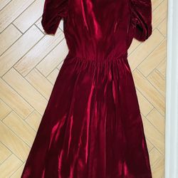 Lanz Originals Burgundy Velveteen Gown