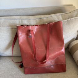 Freitag Red Tote Backpack – Recycled Truck Tarp Bag