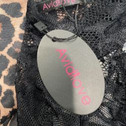 Leopard Lingerie for Women Lace Babydoll Halter Chemise V Neck