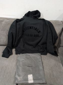 Essentials hoodie.  Size L but fits like an XL-XXL