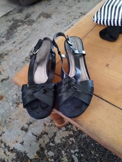 black platform coach sandal 7 7 1/2 never worn these