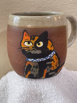 Handmade Calico Cat Mug