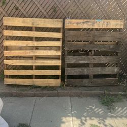 TWO WOOD PALLETS