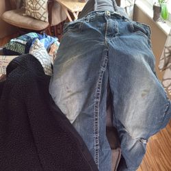 Size 34 30 Jeans And Black Large Jacket