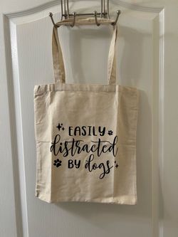 Easily Distracted By Dogs Canvas Tote Bag